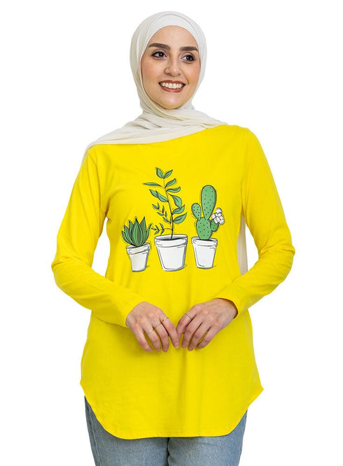 Lemon Printed Long - Sleeve Design 9 - Khotwh
